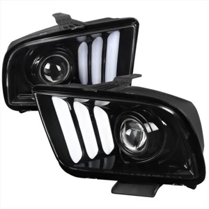 05-09 Ford Mustang SVT V6 V8 Convertible Negro Brillante Proyector Faros con DL - Imagen 1 de 3