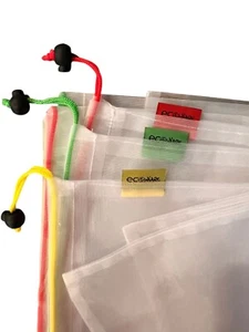 Juego de 3 bolsas premium lavables de malla reutilizables Earthwise nuevas sin etiquetas - Imagen 1 de 4