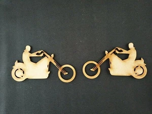 Motorcycle, Motorbike 3mm or 6MM MDF Craft shapes Embellishment Decoration #4 - Picture 1 of 1
