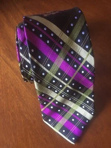 Steven Land Paisley and Geometric Multicolor Pattern Men's Tie. - Picture 1 of 3