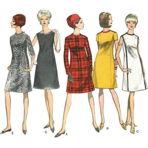 1960s Muster,  A-Linie Mod Kleid - Picture 1 of 1