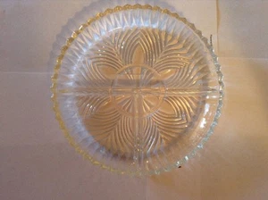 3 section Divided clear glass dish - Picture 1 of 3