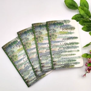 4-Pack Mini Journals Pocket Notebook Journaling Dotted Lines PNW Conifer Trees - Picture 1 of 9