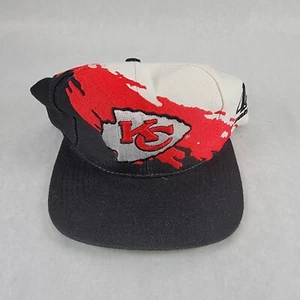 Vintage Kansas City Chiefs Splash Paint Snapback Hat Pro-Line Logo Athletic 90s - Picture 1 of 3