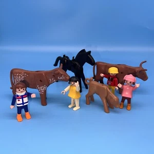 Vintage Playmobil RINDER KUH & KALB Pferd Kinder Figuren Pferd Lot - Bild 1 von 17