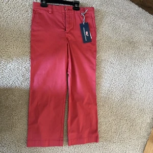 Vineyard Vines Boys Crab Cotton Flat Front Classic Fit Khaki Club Pants Sz 6 - Picture 1 of 4