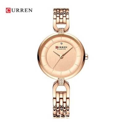 Ladies Elegant Simple Round Face Rose Gold Crystal No Hour Marks Quartz Watches - Imagem 1 de 4
