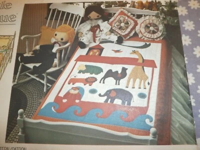 VTG 70's LITTLE VOGUE 1327  NOAHS ARK TWIN OR CRIB APPLIQUE QUILT PATTERN-UNCUT - Image 1 of 3