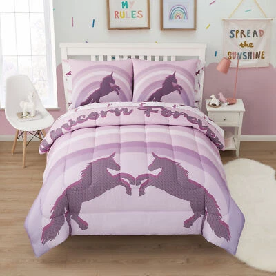 Kids Unicorn Forever Bed in a Bag Comforter, Sham & Sheet Set - Imagem 1 de 4