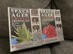 Space Age Crystal Growing Kit 2 Pack: “Emerald” Cluster And “Ruby” Cluster - Picture 1 of 3