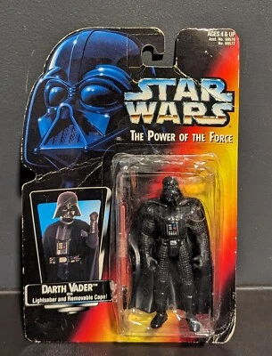 1995 Star Wars Darth Vader (Short Saber)  Figure Red Card Power Of The Force  - Image 1 of 4