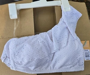 Top bikini Kona Sol Small (4-6) monospalla balza bianco nuovo con etichetta - Foto 1 di 3