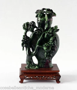 Vaso in Giada Verde Spinacio Periodo Repubblica Antique Cina Ancient Vase XX sec - Picture 1 of 1