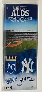 NY YANKEES ALDS RÉPLICA BOLETO PLEXI BLOQUE ARTE BÉISBOL 2024 KC REALS PLAYOFFS - Imagen 1 de 4