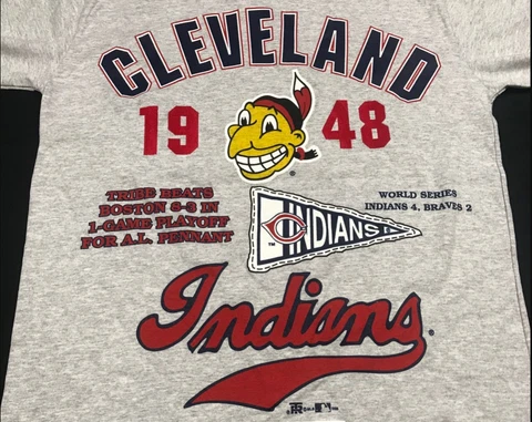 Vintage 90s Cleveland Indians Chief Wahoo T-shirt Vintage Gift Tee S-3XL Cover