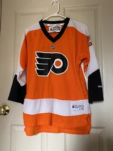 NWOT Reebok NHL Philadelphia Flyers 28 Giroux Hockey LS Jersey Size Youth L/XL - Picture 1 of 5