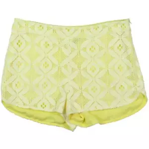$79 Aqua Yellow Crochet Lace Contrast Lined Casual Bottom Shorts ~ L, L, L M3020 - Picture 1 of 11
