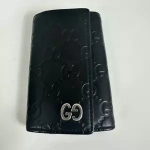 Gucci GG Guccissima Leather 6 Key Case Black - Picture 1 of 16