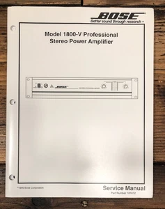 Bose Model 1800V 1800-V Amplifier Service Manual *Original* - Picture 1 of 1