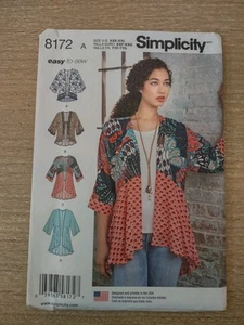 Simplicity Pattern 8172 Misses' Chic Kimonos w/Length, Fabric Variations XXS-XXL - Picture 1 of 2