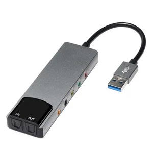 USB Sound Card 5.1 Channel External Audio Card SPDIF Optical for PC Computer - Picture 1 of 11