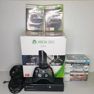 Xbox 360 Console Black Controller Cables 14 Games Bundle And Box VGC - Picture 1 of 5