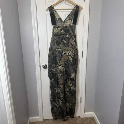 VTG Jerzees Outdoors Overalls Mens 40x32 Camo Mossy Oak Forest Hunting Cargo - Image 1 of 4