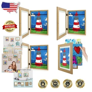 Elegant 4-Pack Magnetic Kids Art Frames 8.5x11 - Perfect for Home or Office - Picture 1 of 11