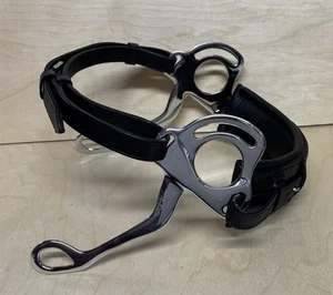 Stubben Steeltec Horse Hackamore Bit - Leather - BLACK - Stays in Position - Picture 1 of 3