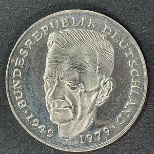 GERMANY 1979 2 Mark Kurt Schumacher 30 years Fed Germany VTG World Foreign Coin - Picture 1 of 2