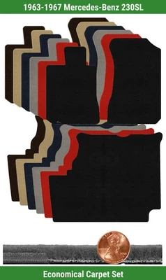 Juego de alfombrillas Velourtex personalizadas para Mercedes-Benz 230SL '63-67 (3 piezas) #XGA Foto 1 de 4