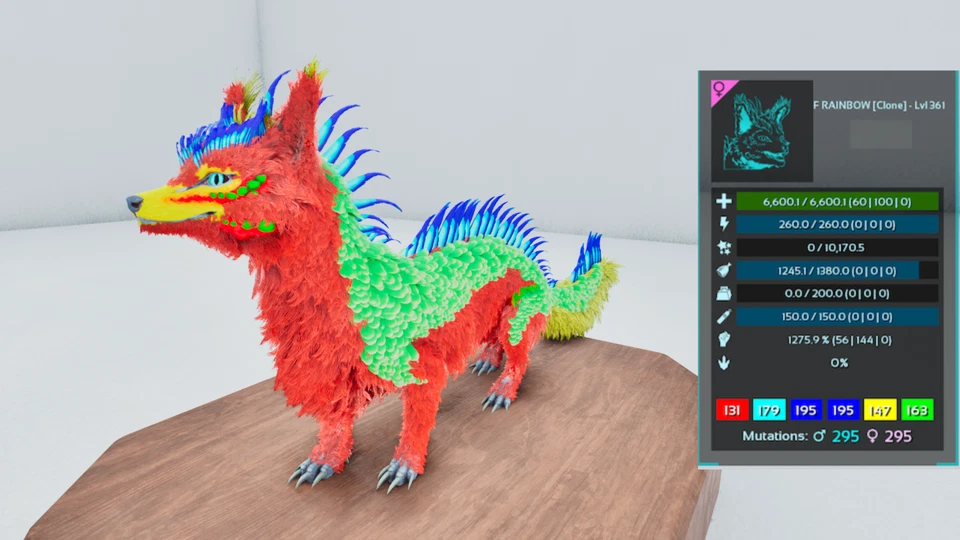 🔥ARK Survival Ascended OFICIAL PVE - PAR DE DINOSAURIOS ADULTOS ARCO IRIS TOP ESTADÍSTICAS Foto 1 de 1