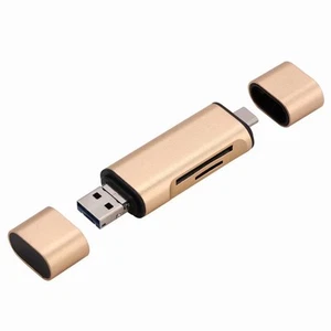 USB Type Dual Slots Adapter for Computer Laptop Phone USB Type - Afbeelding 1 van 12