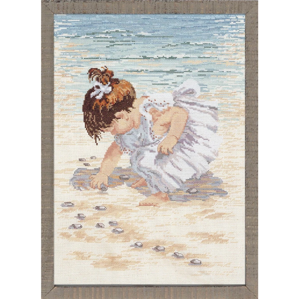 Janlynn Collecting Shells Counted Cross Stitch Kit 12x16