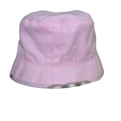 Burberry Algodón Cuadros Borde Cubo Sombrero Talla M Rosa Pálido Diseñador Verano Foto 1 de 4