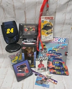 Jeff Gordon NASCAR Collectibles Lot - Book, Bobblehead, Plastic, Lanyard, Card - Picture 1 of 12
