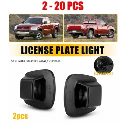 2-20X Para Dodge Dakota/Mitsubishi Raider Negro Placa Luz Carcasa Trasera Foto 1 de 4
