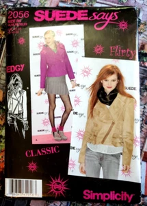 Simplicity Suede says moto jacket Sewing pattern 14-22 detachable hood 2056 - Picture 1 of 2