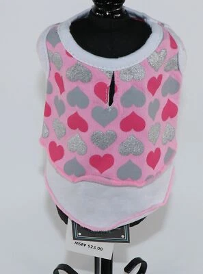 Dog Pet Animal Clothes Pink Shimmery Heart Dress Size XXS DOGO - Image 1 of 2
