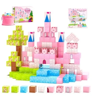 Magnetic Blocks - Princess Building Blocks - 48 Pieces, Ages 3+ STEM Toy - Image 1 of 4