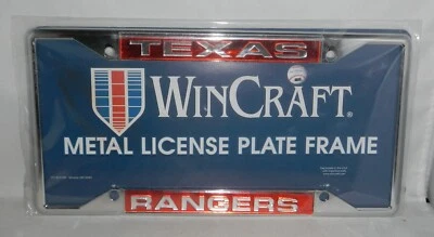 Texas Rangers MLB Baseball Auto Car Truck Chrome Metal License Plate Frame - Image 1 of 2