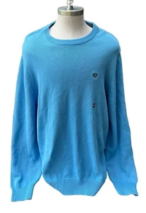 Chaps Ralph Lauren Blue Cotton Knit Sweater Mens 2XLT $72.00 Msrp - Picture 1 of 9