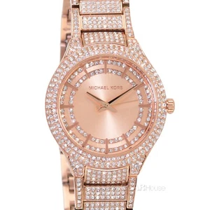 Michael Kors Mid Camille Womens Rose Gold Watch, Pave Crystal Band & Dial, Glitz - Picture 1 of 8