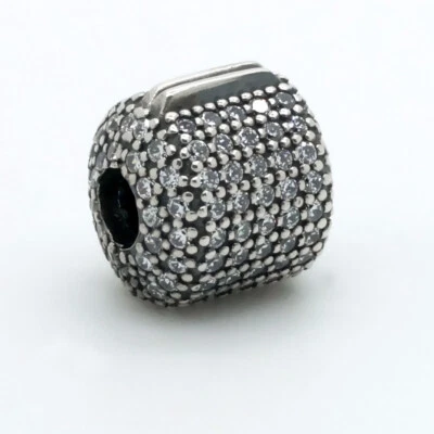 Original Pandora Charm Pavé Clip 925er Sterling-Silber Zirkonia 791873CZ Neu - Bild 1 von 3