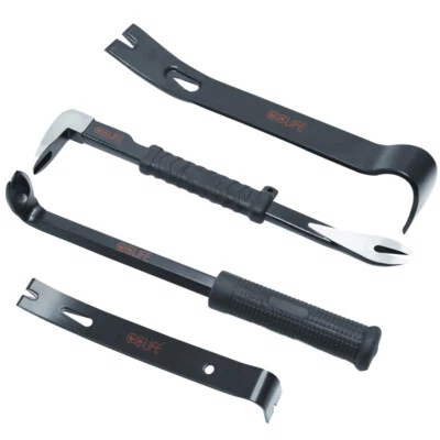 BROILISSIMO 4Tlg Brechstange Nageleisen Brecheisen Kuhfuß Nagelzieher Stemmeisen Nagelklaue