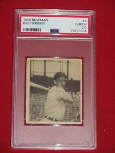 1948 Bowman Ralph Kiner Rookie PSA 2.5 - GD+ #3 Freshly Graded RC Undergraded 3 - Picture 1 of 2