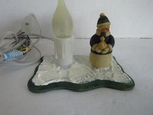 LIGHT UP WOOD SNOWMAN CANDLE LIGHT - Picture 1 of 5