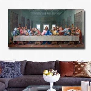 The Last Supper Jesus & 12 Disciples Canvas Prints Painting Wall Art Decor 1P - Picture 1 of 3
