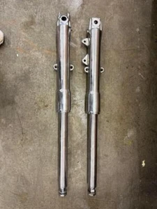 Juego de deslizadores de horquilla cromados Harley 84-99 FXR Dyna Softail Sportster disco único - Imagen 1 de 21