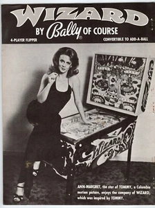 Wizard Bally Pinball Machine Magazine AD Advertising 1979 Vintage 8.5" x 11" - Picture 1 of 2